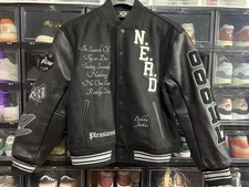Pleasures X N.E.R.D VARSITY JACKET BLACK Size M Pharrell William
