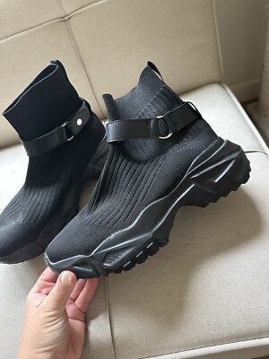 Womens black sock style sneaker size EU / US NEW never worn