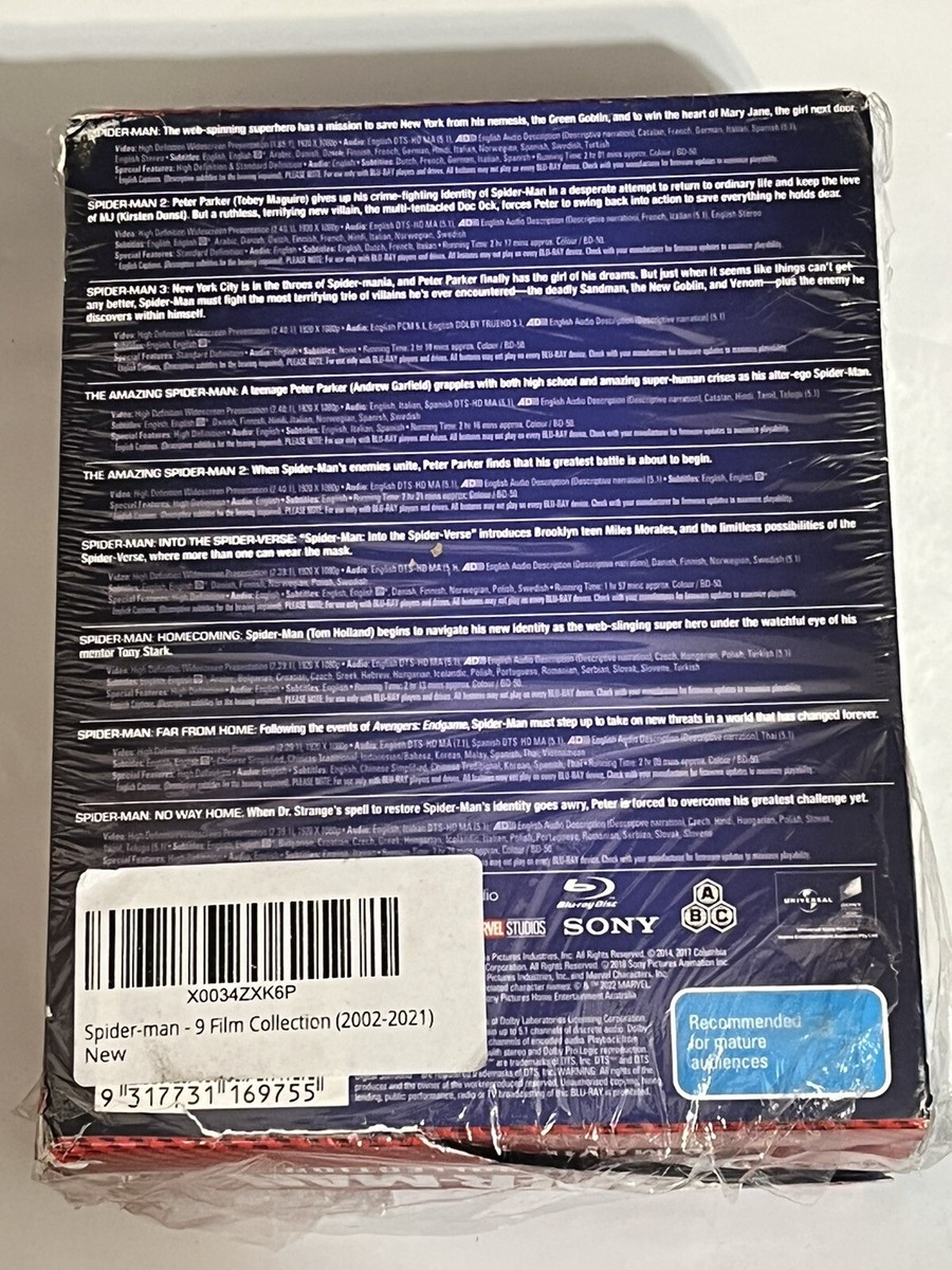 Spider-man - 9 Film Collection [Blu-ray] - See pictures of actual