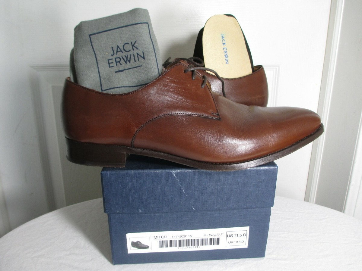 Jack Erwin Black Leather Oxfords Dress Shoes Made in Spain Men\'s 10.5D US JACK ERWIN MEN main image 2