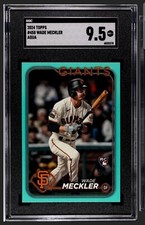 Wade Meckler 2024 SGC 9.5 MT+ Topps Series 2 Aqua Parallel RC #458 SFGiants