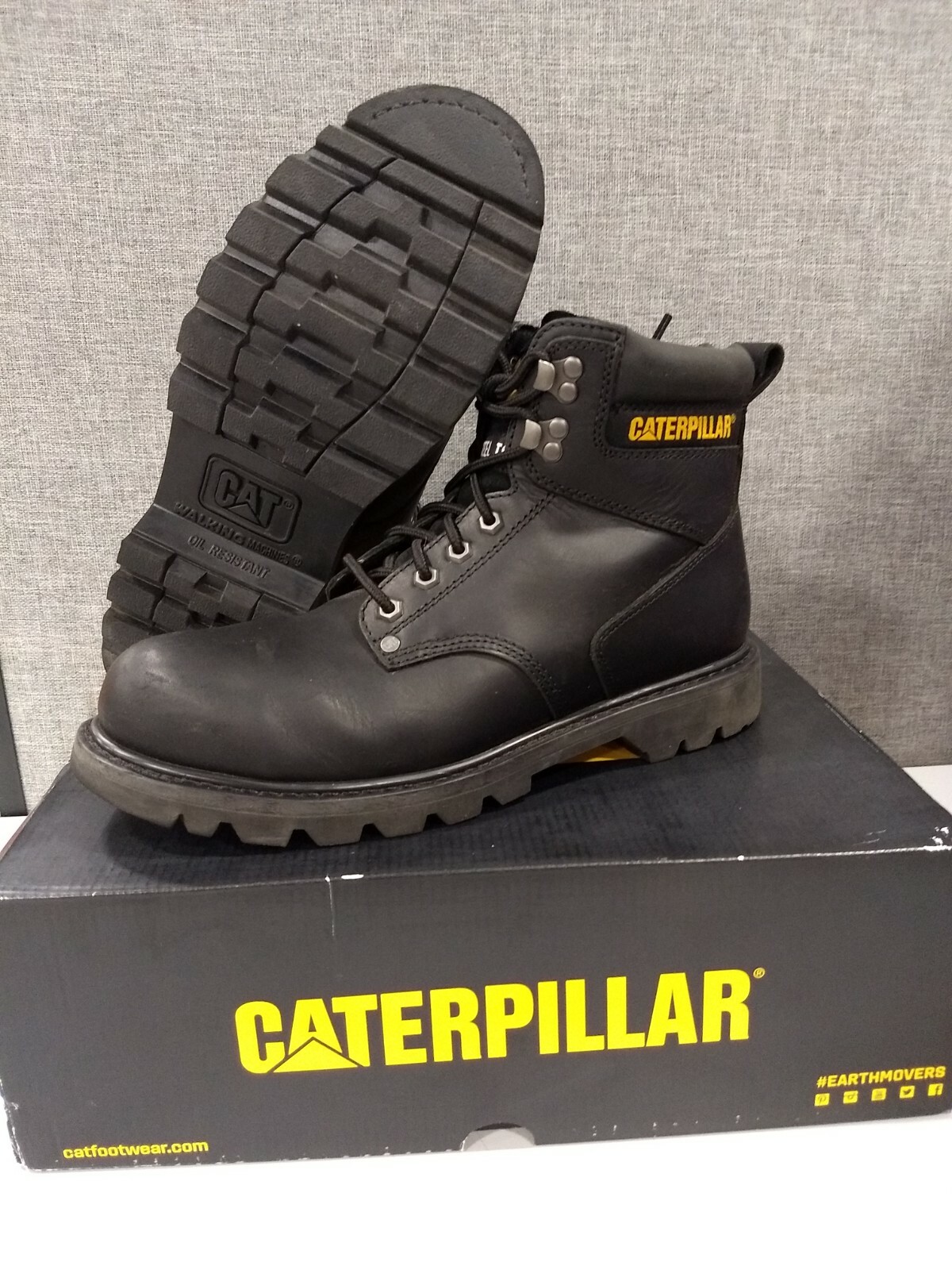 CAT SECOND SHIFT STEEL TOE MENS BOOT- BLACK SIZE 10.5