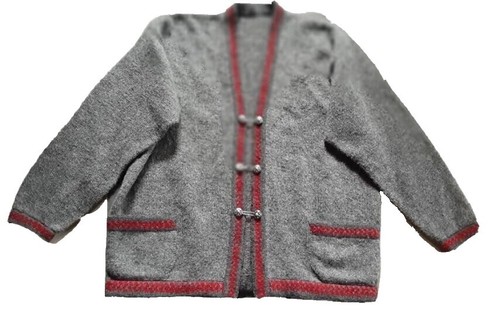 Cardigan Fille Invisible World Juneau Alaska - Laine Épaisse Taille 4, Fait Main