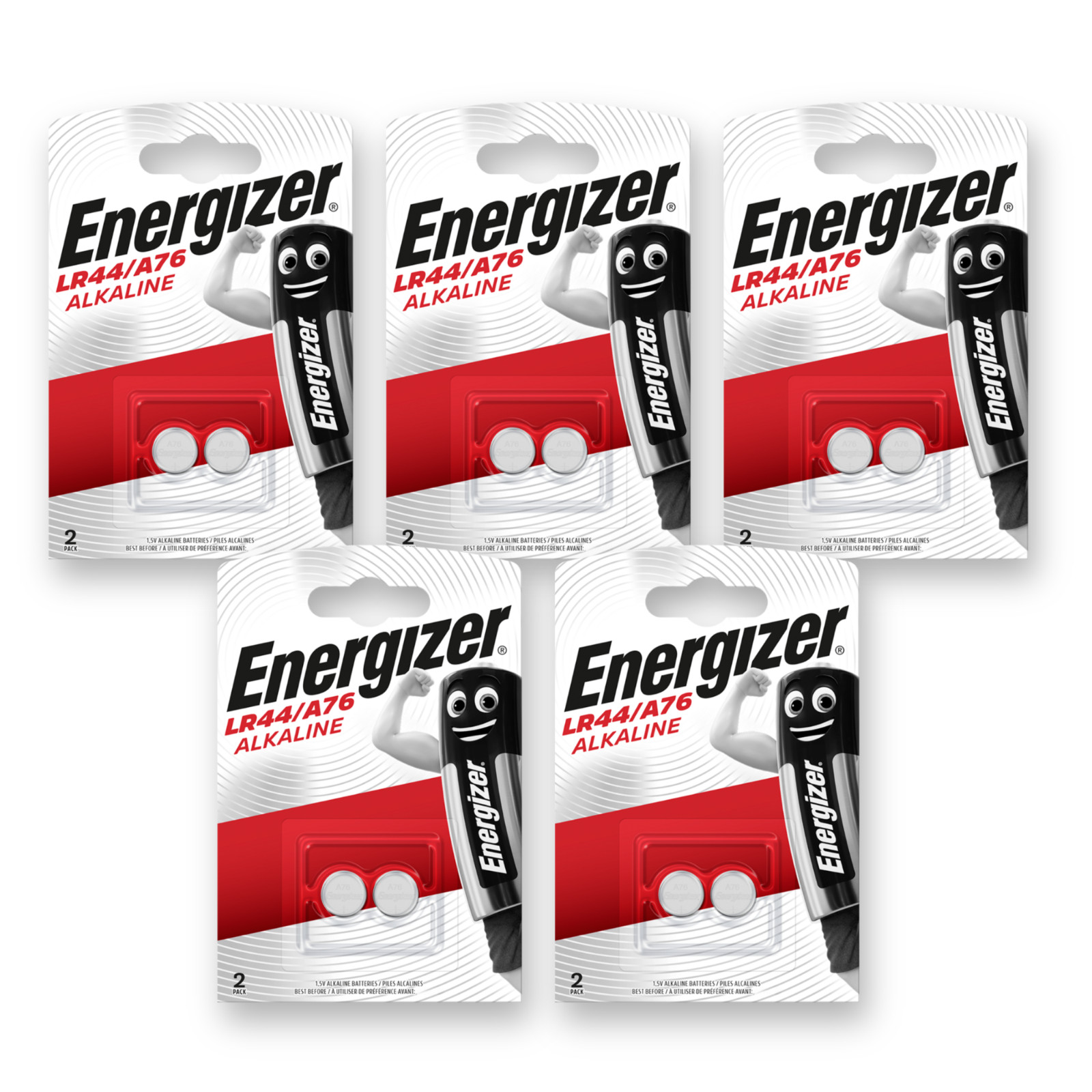 10x ENERGIZER LR44 Batteries A76 AG13 1.5V Alkaline Coin Cell *EXPIRY 10/2028*