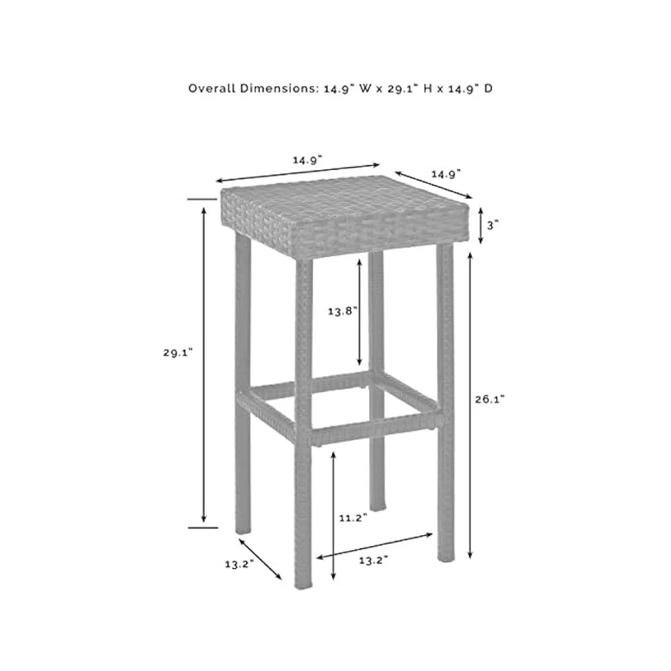 Taburetes de mimbre de resina tejidos a mano, muebles de patio duraderos para uso en patio trasero Foto 3 de 4