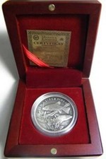 Polonia 2009 silver 100 Zlotych Lin Rope Fish Fisch Ryby Mahogany Case ok