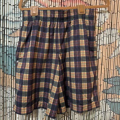 Warrior Lacrosse Shorts, Blue/Green/Orange Plaid, Small