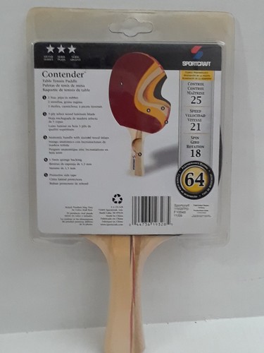 NIB BRAND NEW! SPORTCRAFT CONTENDER Table Tennis PING PONG Paddle Series 64 - Picture 5 of 8