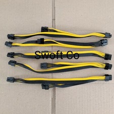 6 pin to Dual 8 pin PCI-E Power Cable Splitter 18 AWG  Male to Male  5x Pack
