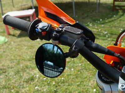1x Enduro Spiegel FAR Flexi 7699 schwarz f. 22-24mm Lenkerendspiegel E-gepr.