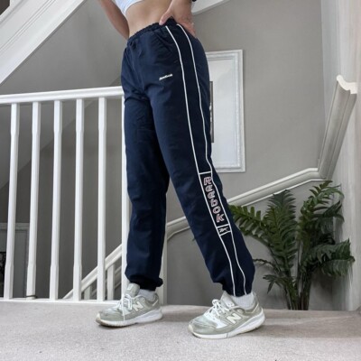 Vintage Reebok Windbreaker Tracksuit Bottom Crop Size S Unisex Cuff Leg  Retro