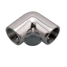 STAINLESS RAIL CORNER BOAT HARDWARE, BIMINI HARDWARE 3-WAY, 7/8" 90 DEG, 316 SS