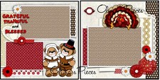 Grateful Thankful  Blessed - Pre made Scrapbook PRINTED Pages - OliviasPieces