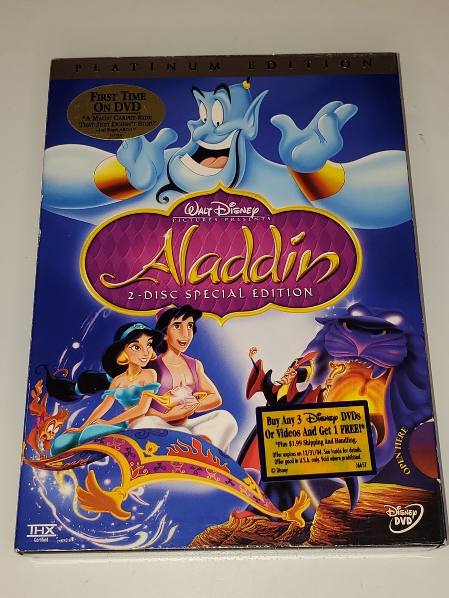 New Walt Disney ALADDIN Platinum Special Edition Original DVD 2