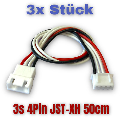   3x 3S 4Pin JST XH 50cm Balancerkabel Verlängerung Ladekabel Lipo Akku 11,1V RC