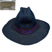 Vintage Made In USA Levi Strauss & Co. Cowboy Hat Western Denim Blue Jean Size 7