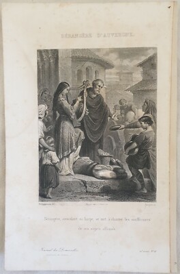 Gravure Berangere D Auvergne 1850 Environ Nargeot Philippoteaux