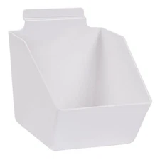 6 Slatwall Bins Dump Acrylic White 7 ½” X 6 X 5 ½” Plastic Retail Display