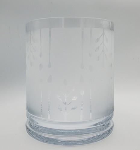 Dansk Karin Organix Glass 7" Ice Bucket Frosted Satin Etched Bowl Rare Vintage - Picture 9 of 11