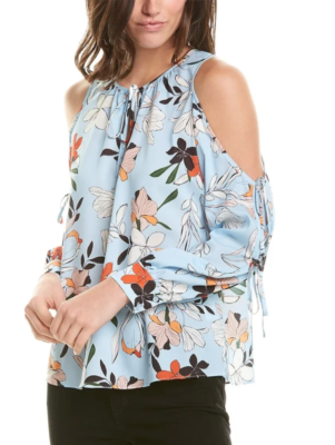 【dium.】DU240712 Design shoulder tops JGGSPWM Women's Cross Wrap Deep V Neck Long Sleeve Tops Asymmetric