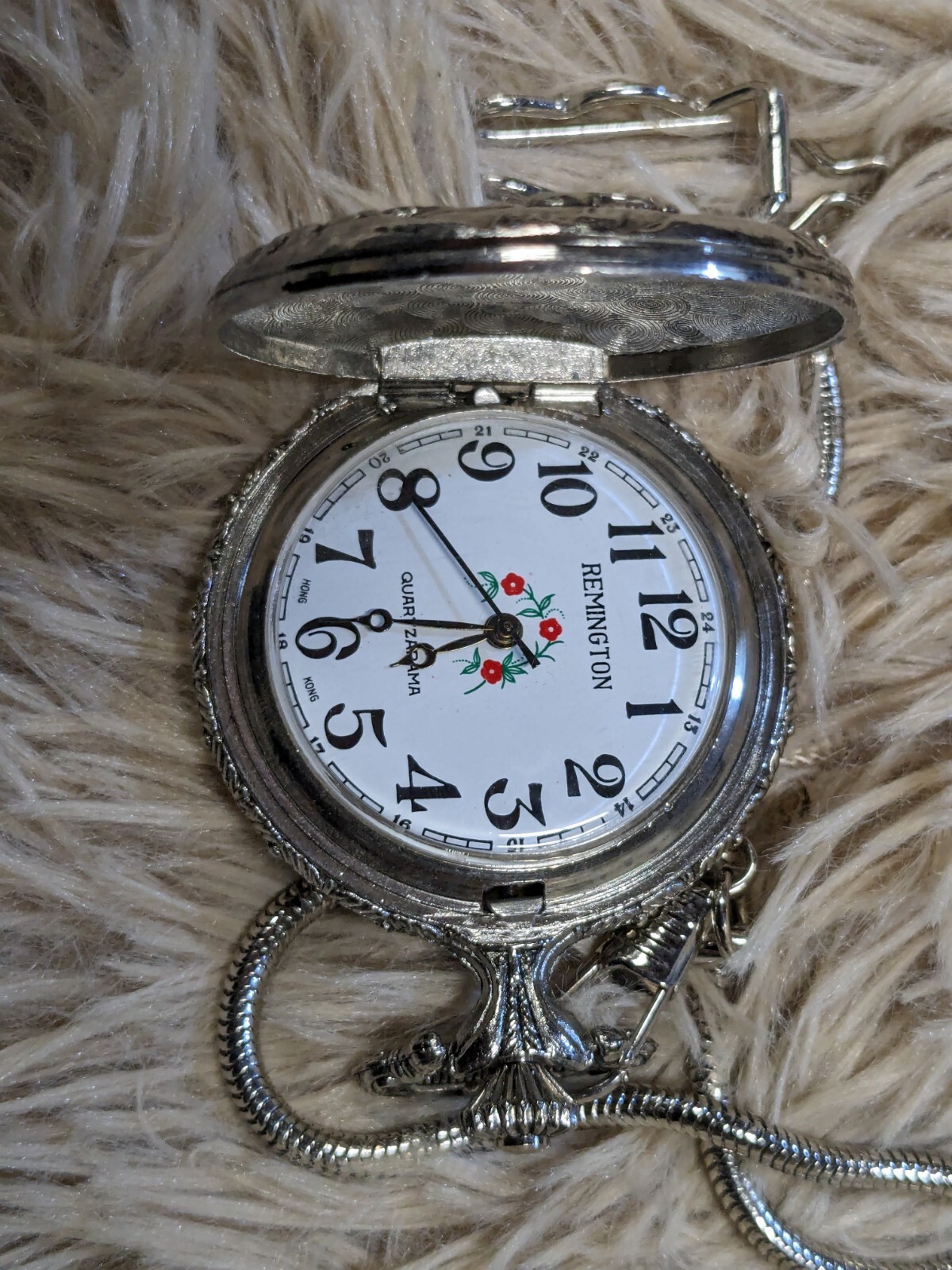 Working Vintage REMINGTON Quartz Hunting Dog Pocket Watch w/ Chain eBay