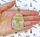Cut Pharaoh King Tut Charm Pendant 10K Yellow Gold Two Tone Diamond