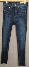 Rag & Bone Jeans Women's 24 Blue Denim Skinny Raw Hem Made In USA