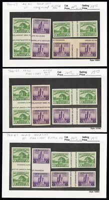 US Stamps # 766-67 MNH XF Lot Of 14 Gutter Sets (56 Pairs) Scott