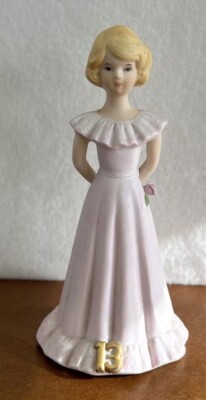 ENESCO Growing Up Birthday Girls Age 13 Porcelain Blonde Figurine 1981 Vintage
