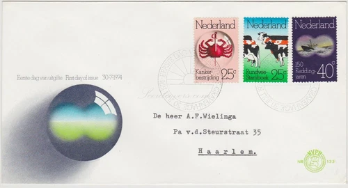 FDC Netherlands, 1974. National Anniversaries.