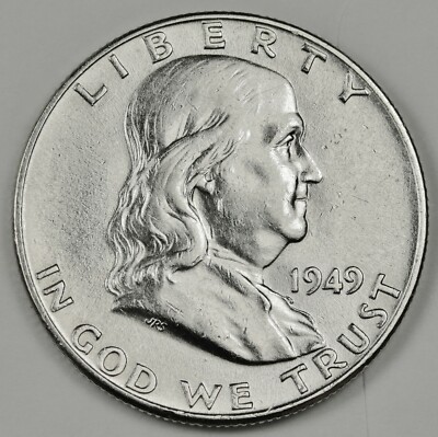 1949-p Franklin Half.  100% Full Bell Lines.  B.U.  INVENTORY H. 140340