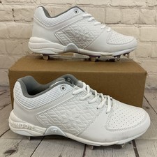 RIP-IT RIPDIS-WW-085 Women's Metal Softball Cleats White Grey Purple US 8.5