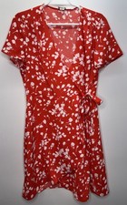 J. Crew Orange Casual Wrap Dress Colorful Beach Cruise Vacation Women’s 8