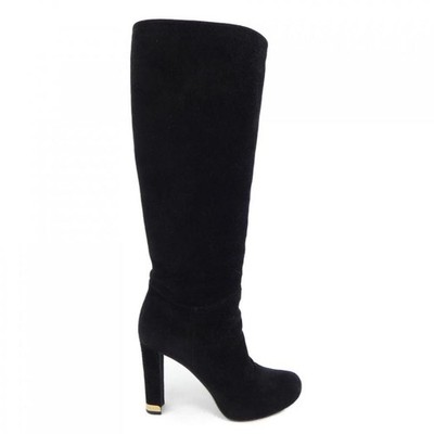 LOUIS VUITTON Boots Heel Long Suede Black EU36.5/US6.5 116736c