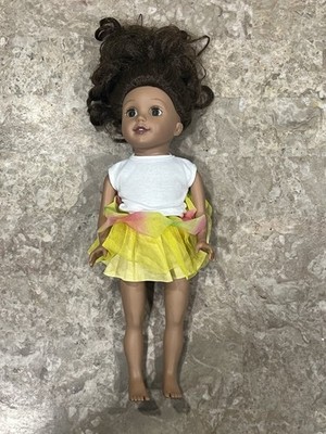  Lotus Onda 15'' Fashion Doll Brown Curly Hair Green Eyes Tutu Skirt