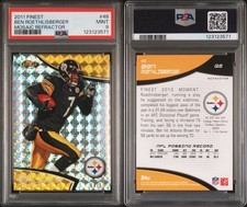 2011 Topps Finest Ben Roethlisberger Mosaic Refractor /10 PSA 9 #48 Steelers