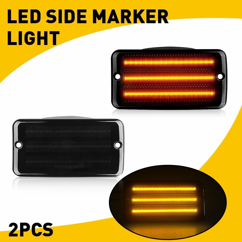 2pcs Smoked Len Amber LED Bumper Signal Light Fit For 97-06 Jeep Wrangler TJ EXD thumbnail 15