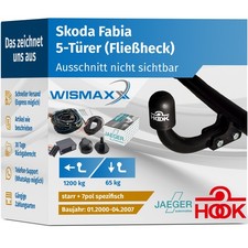 HOOK ANHÄNGERKUPPLUNG starr passend für Skoda Fabia 6Y2 +7polig ESatz spezifisch