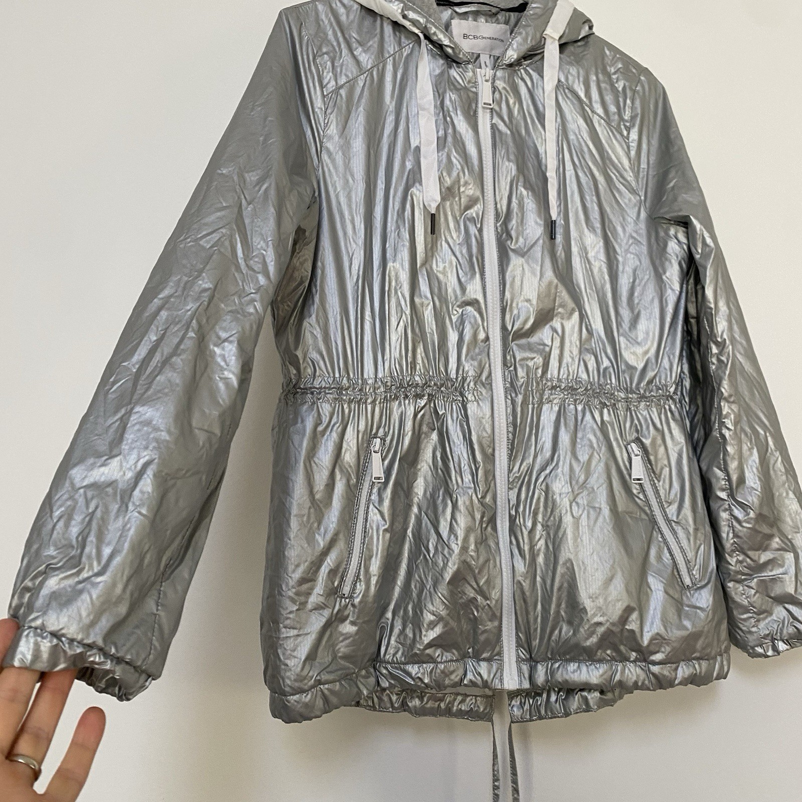 BCBGeneration Packable Lightweight Jacket Silver … - image 2