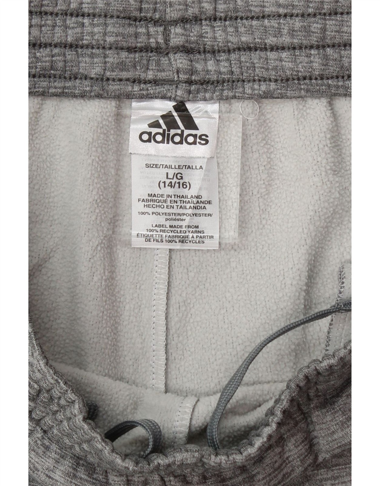 ADIDAS Girls Tracksuit Trousers Joggers 14-15 Years Large Grey Polyester AM09 image 3