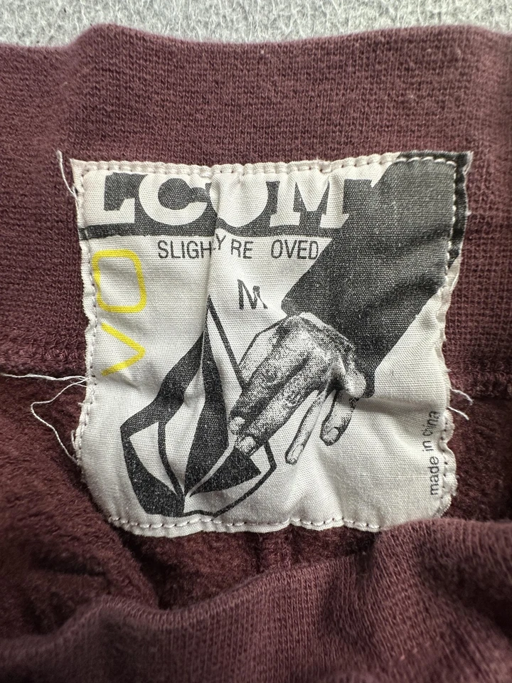 Volcom Shorts Mens Medium Maroon Drawstring Graphic Fleece PacSun Skate Casual - Image 2 of 4