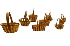 Miniature Woven Basket Lot of 9 Dollhouse Craft Display Assorted Sizes B