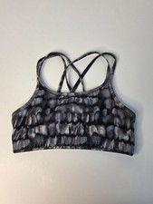 SPORT BRA CRISS CROSS STRAPS PULL ON SIZE S BLACK & WHITE