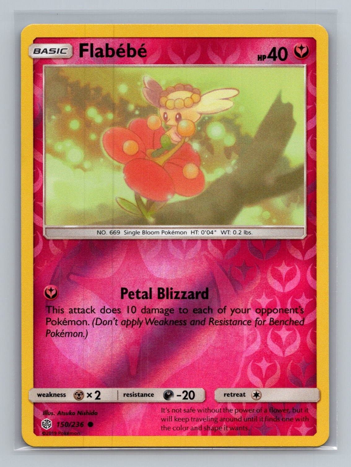 Flabebe 150/236 Common Cosmic Eclipse Pokemon Reverse Holo Lightly Played