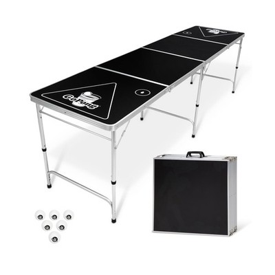 GoPong 8 Foot Portable Beer Pong/Tailgate Tables (Black, Football, American F...