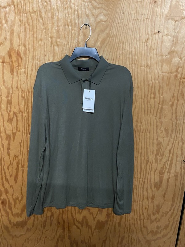 Theory Mens XL Tarmac  Goris Long Sleeve Polo Shirt $165