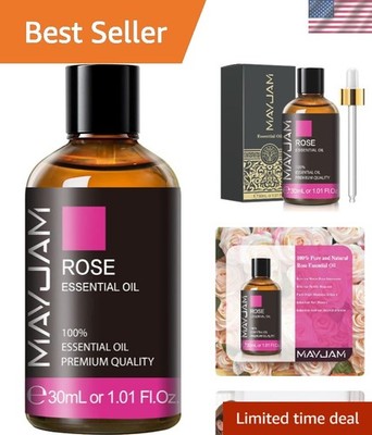 Organic Rose Oil 30ML for Stress Relief and Mood Support Aromatherapy Essential