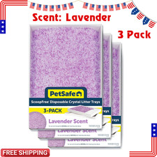 PetSafe ScoopFree Disposable Crystal Cat Litter Tray Lavender 4.3 lb Bags 3 Pack