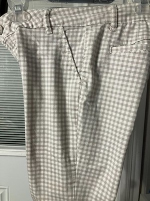 SZ 4 d jeans GRAY & WHITE SKINNY LEG CUFFS ZIP  PANTS #HS01