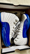 Jordan Air Jordan 12 Retro GS White/Blue High Top Sneakers Youth 6Y
